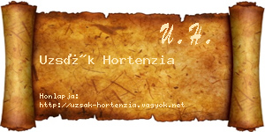 Uzsák Hortenzia névjegykártya